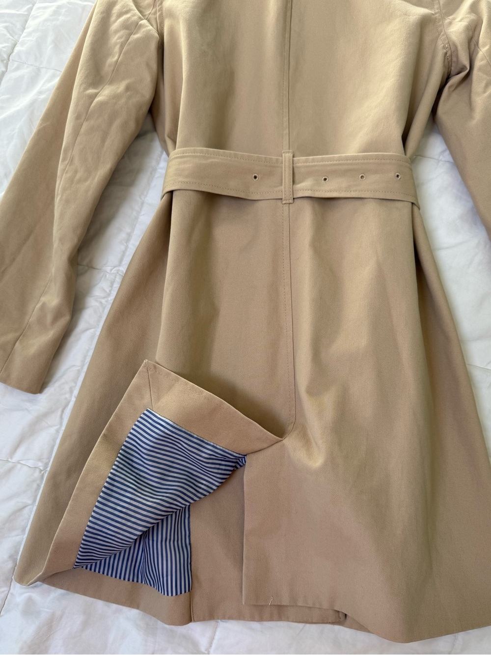 XS J. Crew Double-Breasted Trench Coat in Beige - Picture 13 of 16